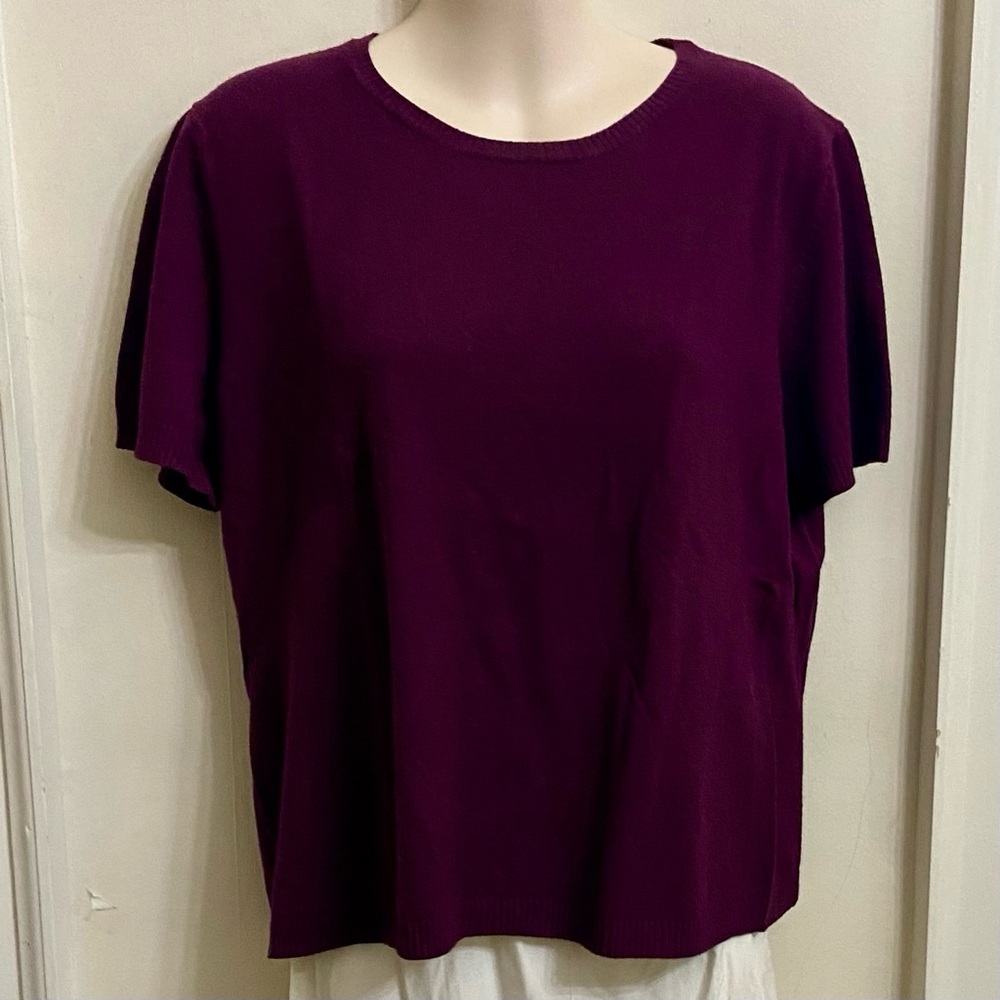 Requirements Burgundy Pullover Sweater Blouse (L)
